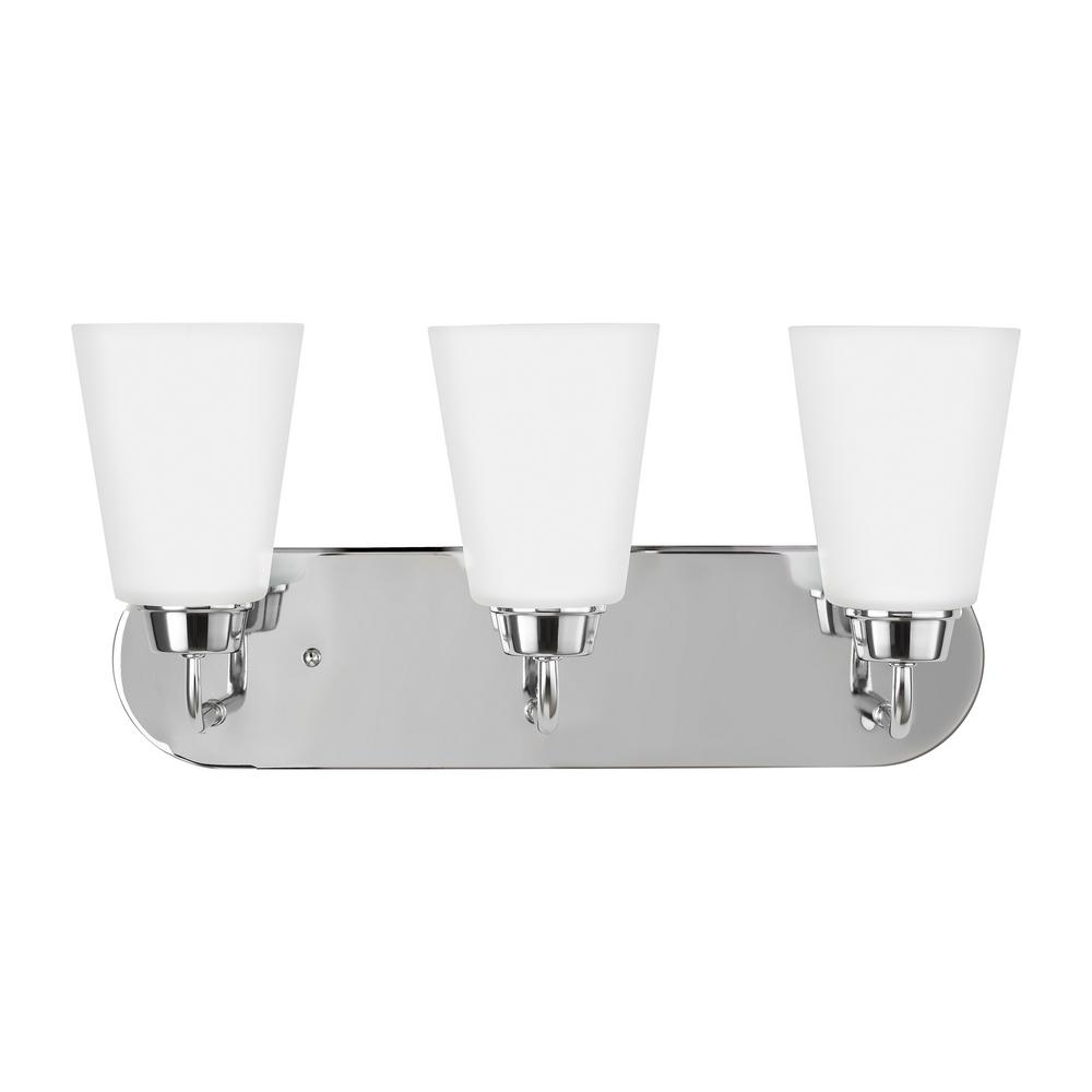 Sea Gull Lighting 4415203 Chrome Kerrville 3-Light 18/"W Bathroom Vanity Light