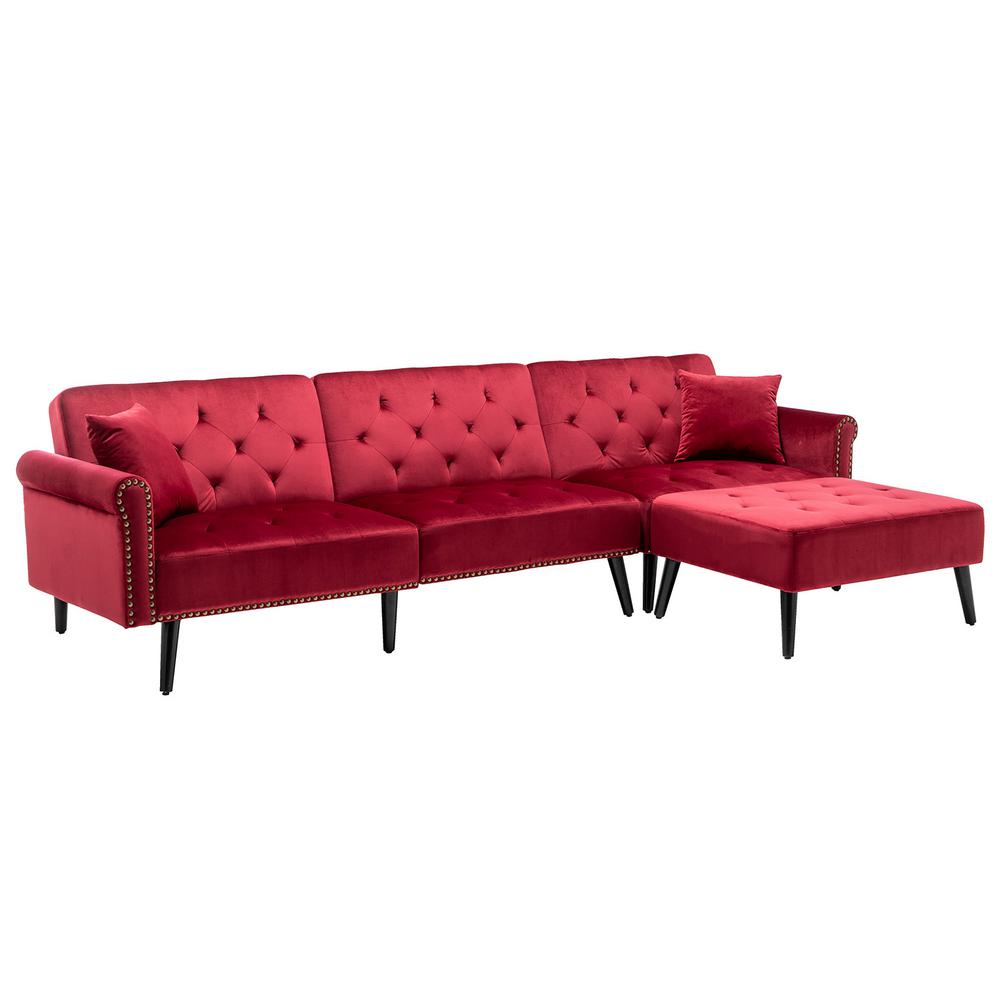 Red Sofa Beds Living Room Furniture The Home Depot