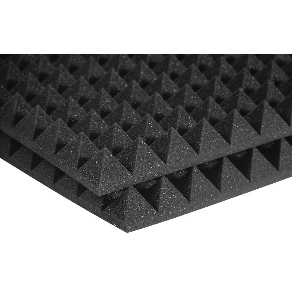 Auralex Studiofoam Pyramid Panels 2 Ft W X 2 Ft L X 2 In H Charcoal Half Pack 12 Panels Per Box