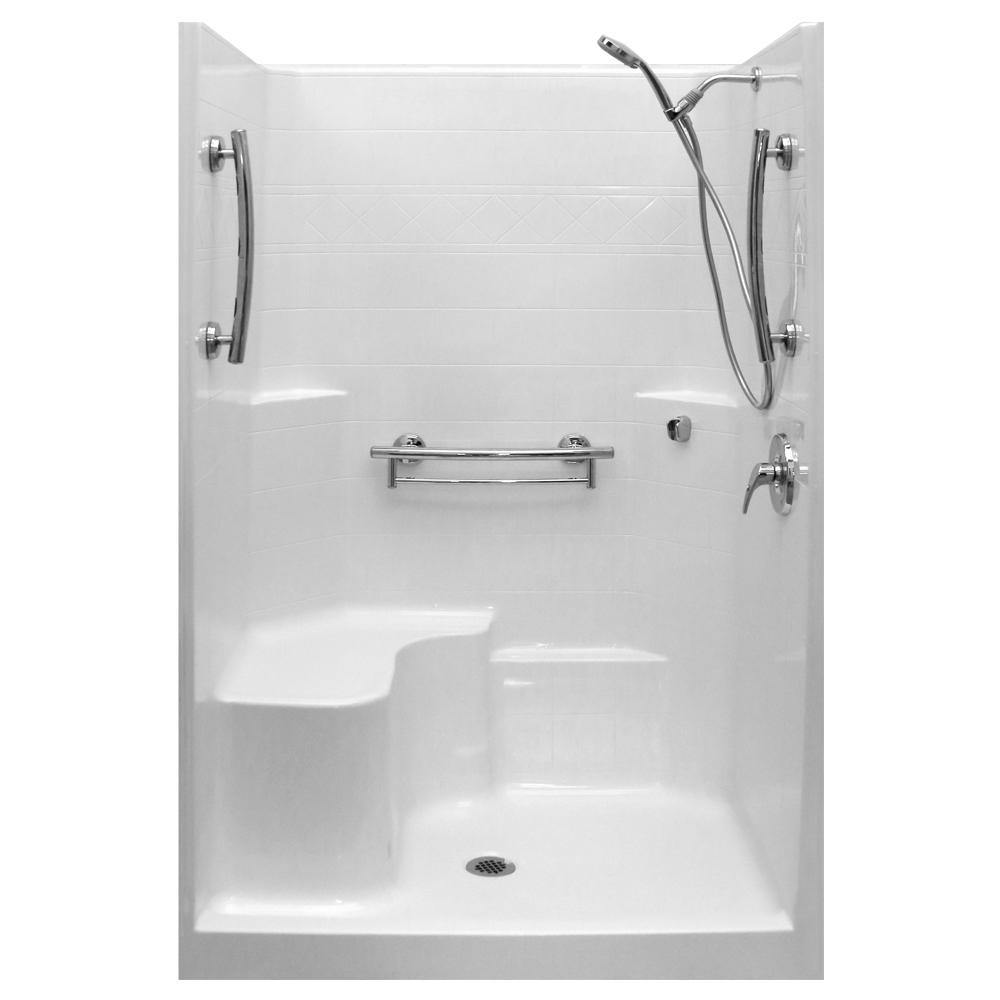 Ella Imperial Sa 48 In X 37 In X 80 In 1 Piece Low Threshold Shower Stall In Bone Molded 3304