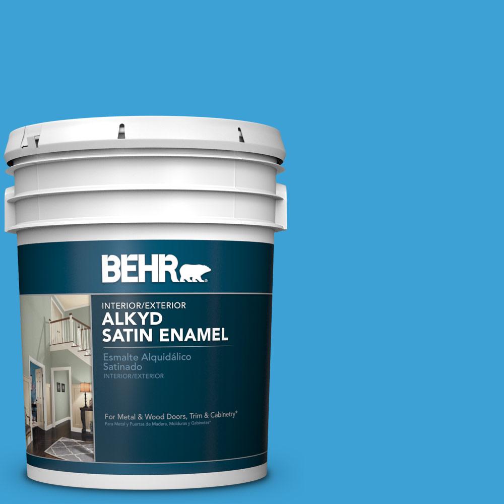 BEHR 5 gal. AE47 Horizon Blue Satin Enamel Alkyd Interior/Exterior