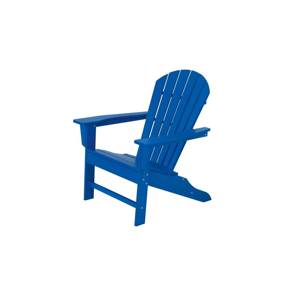 Polywood South Beach Teak Plastic Patio Adirondack Chair