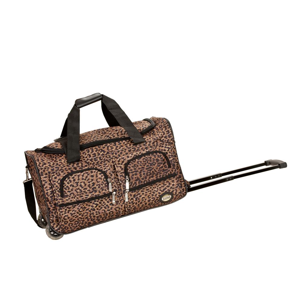 Rockland Voyage 22 In Rolling Duffle Bag Leopard