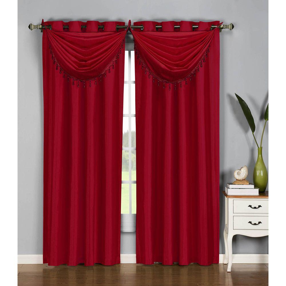 red scarf valance window treatments