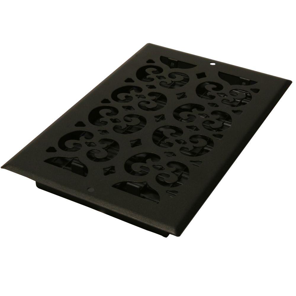Decor Grates 12 In X 6 In Cast Iron Black Steel Scroll Wall And