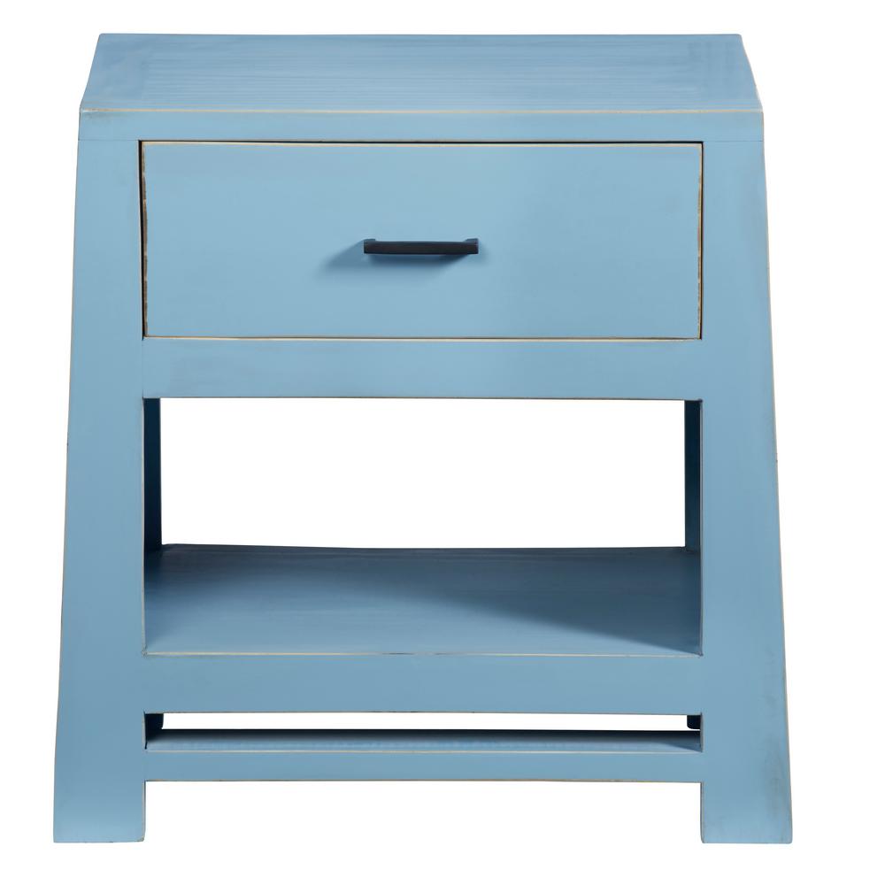 Progressive Furniture Carolina 1 Drawer Cornflower Blue Nightstand A712 69 The Home Depot