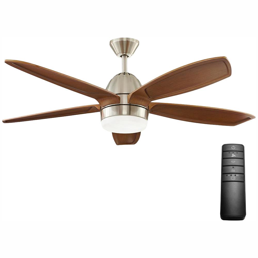 Campo Sano 54 In Integrated Led Indoor Brushed Nickel Ceiling Fan With Light Kit And Remote Control