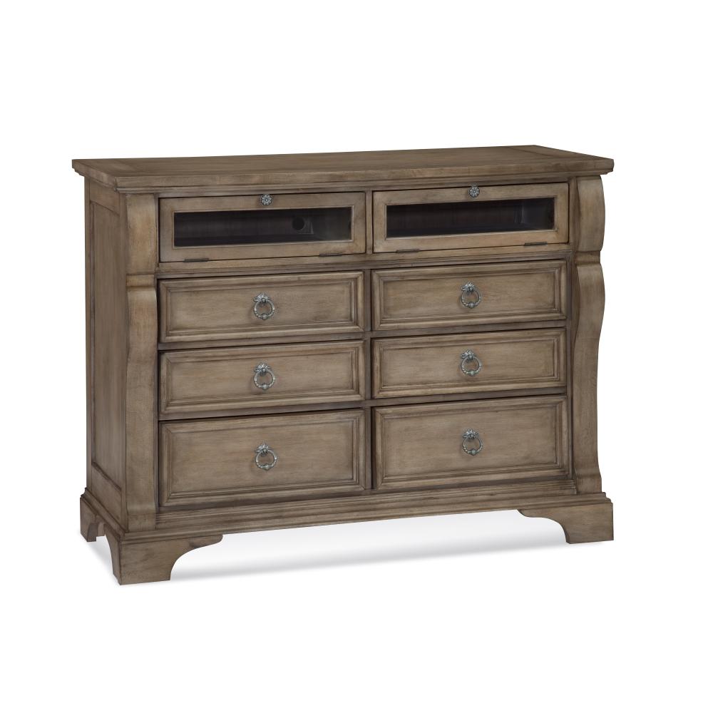 Media Storage Dressers Chests Bedroom Furniture The Home Depot Heirloom 6 Drawer Pewter Entertainment Chest