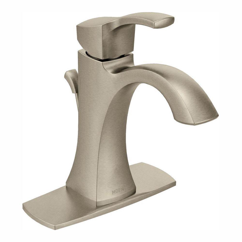 Moen Voss Single Hole Single Handle High Arc Bathroom Faucet In Brushed