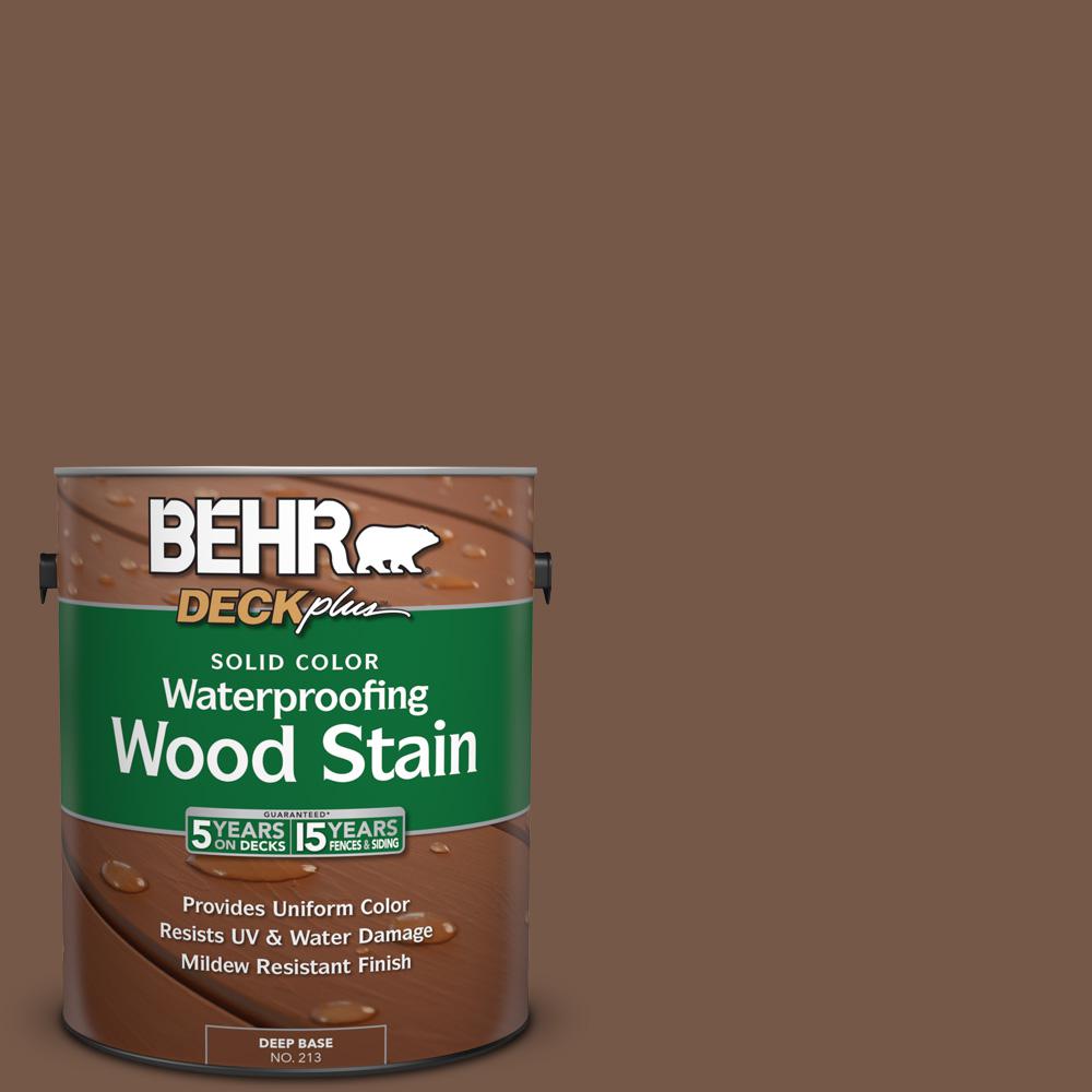 Behr Deckplus 1 Gal N250 7 Mission Brown Solid Color Waterproofing N250 7 Mission Brown Solid Color Waterproofing Exterior Wood