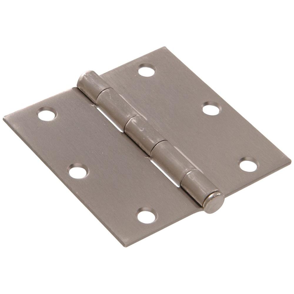Satin Nickel Global Door Controls CPS3535-US15-M Square Corner Imperial USA X 3.5 Full Mortise Spring Door Hinge-Set of 3 3.5 x 3.5 3 Piece