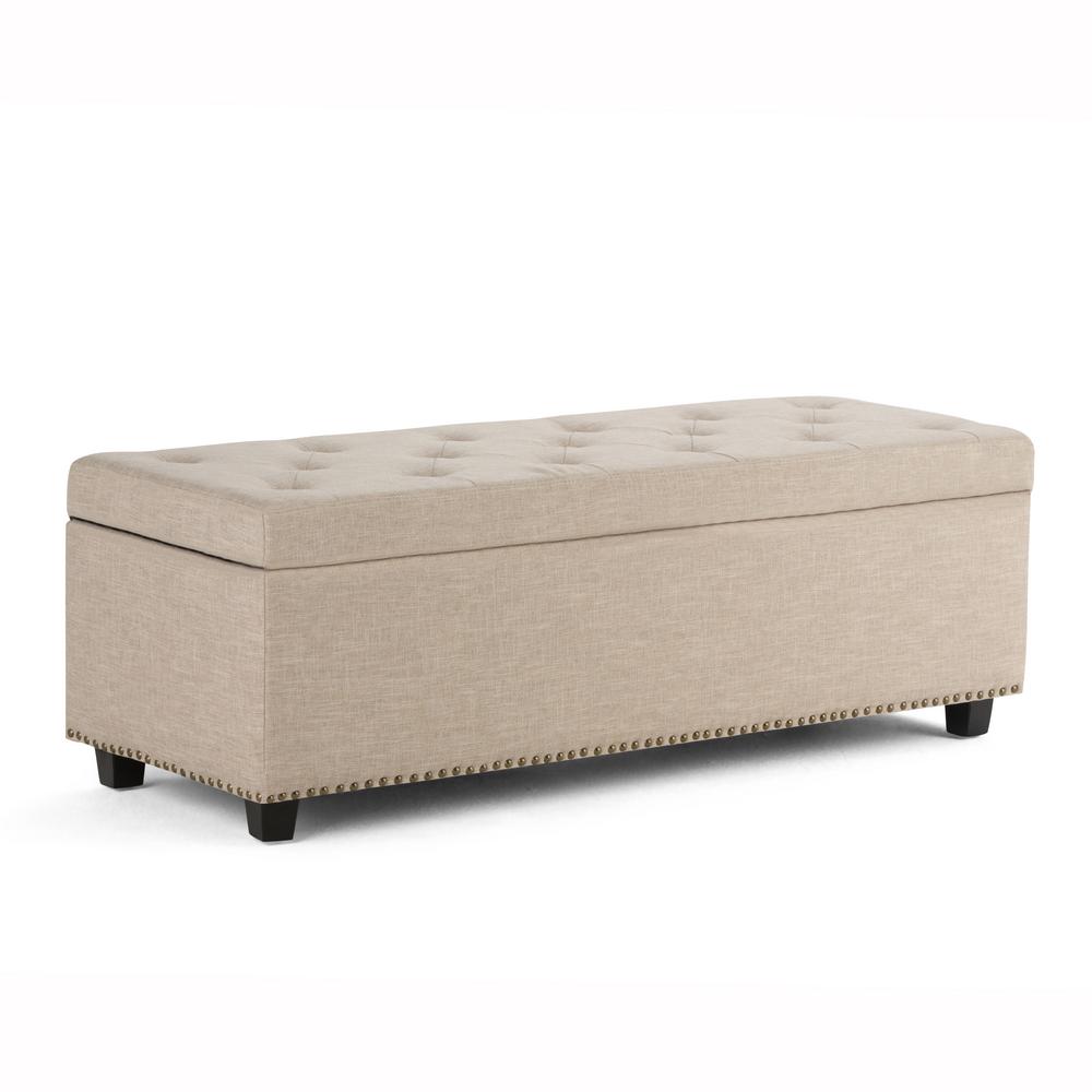 Simpli Home Hamilton Natural Storage Bench3AXCOT239NL The Home Depot