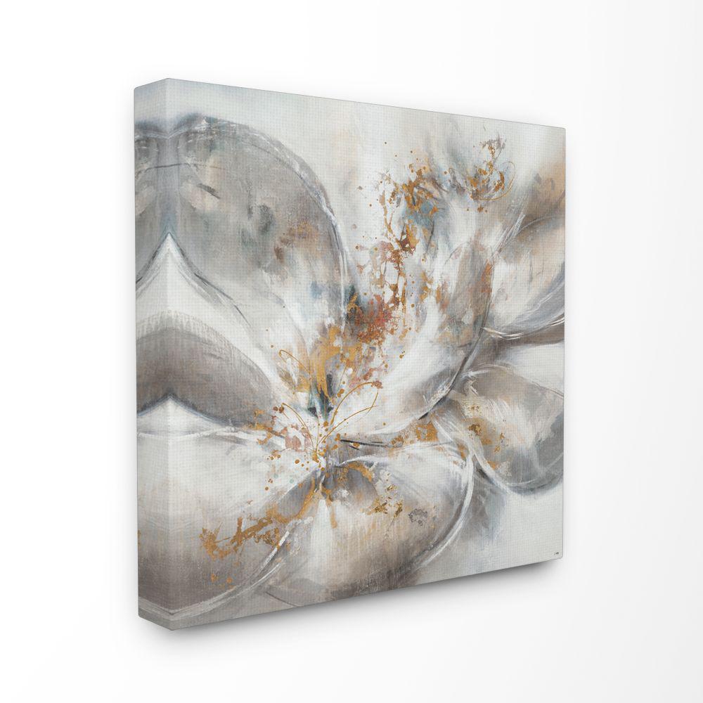 Stupell Industries Abstract Flower Bloom Grey Gold Painting By Third And Wall Canvas Wall Art 24 In X 24 In Asa 142 Cn 24x24 The Home Depot
