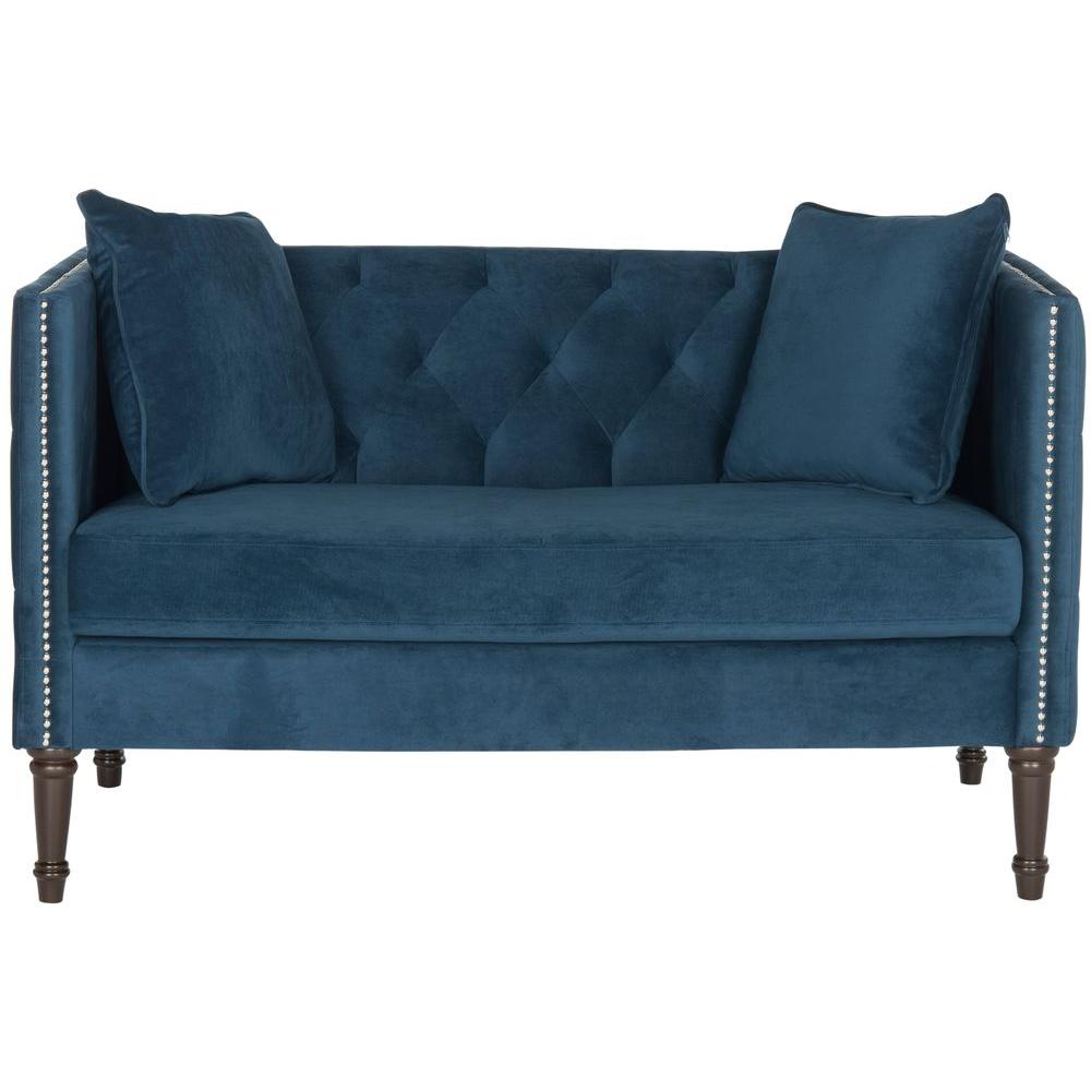Safavieh Sarah Navy Loveseat Fox6206d The Home Depot