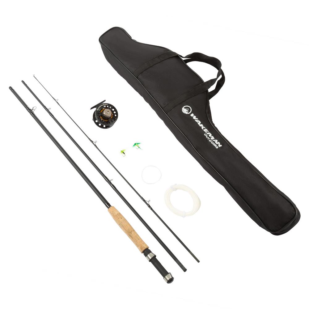 Wakeman Outdoors Collapsible 97 In. Fiberglass Fly Fishing Rod And Reel ...