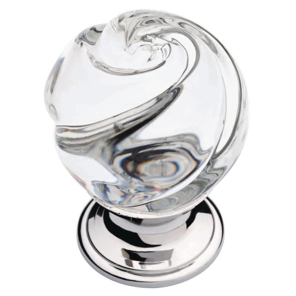 Liberty 1 3 5 In Chrome And Clear Swirled Glass Cabinet Knob