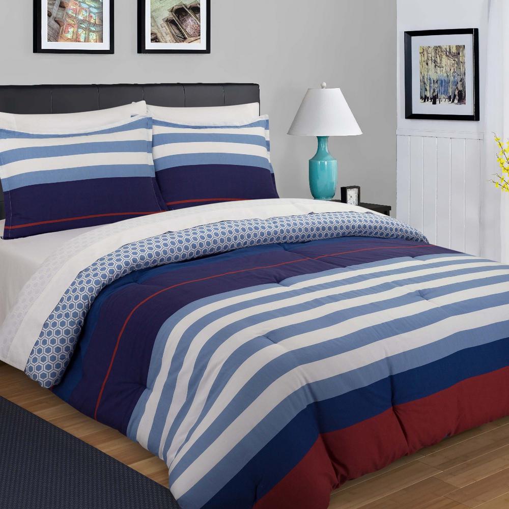 Nouvelle Home Nautical 2 Piece Blue Red And White Twin Comforter