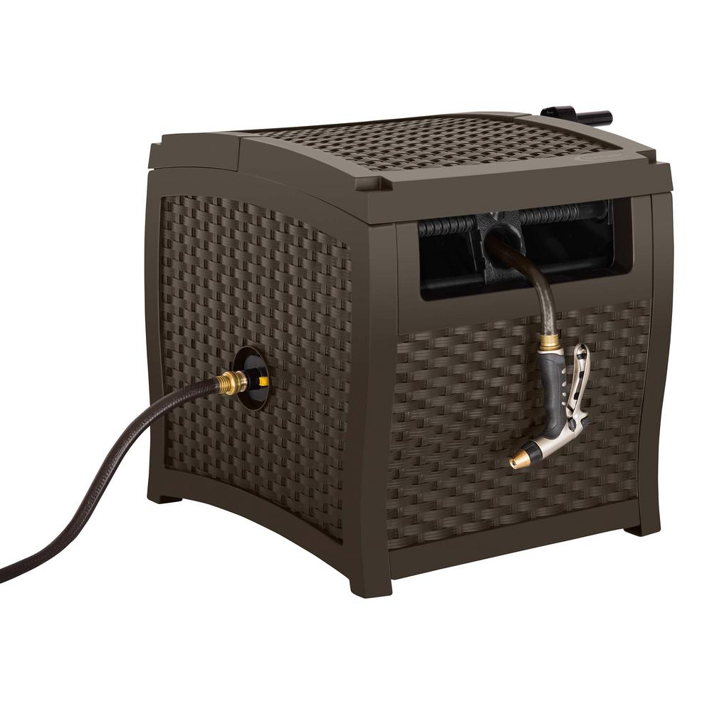 Suncast 225 ft. Smart Trak Wicker Hideaway Hose Reel with Brass In-Out Tube by Suncast