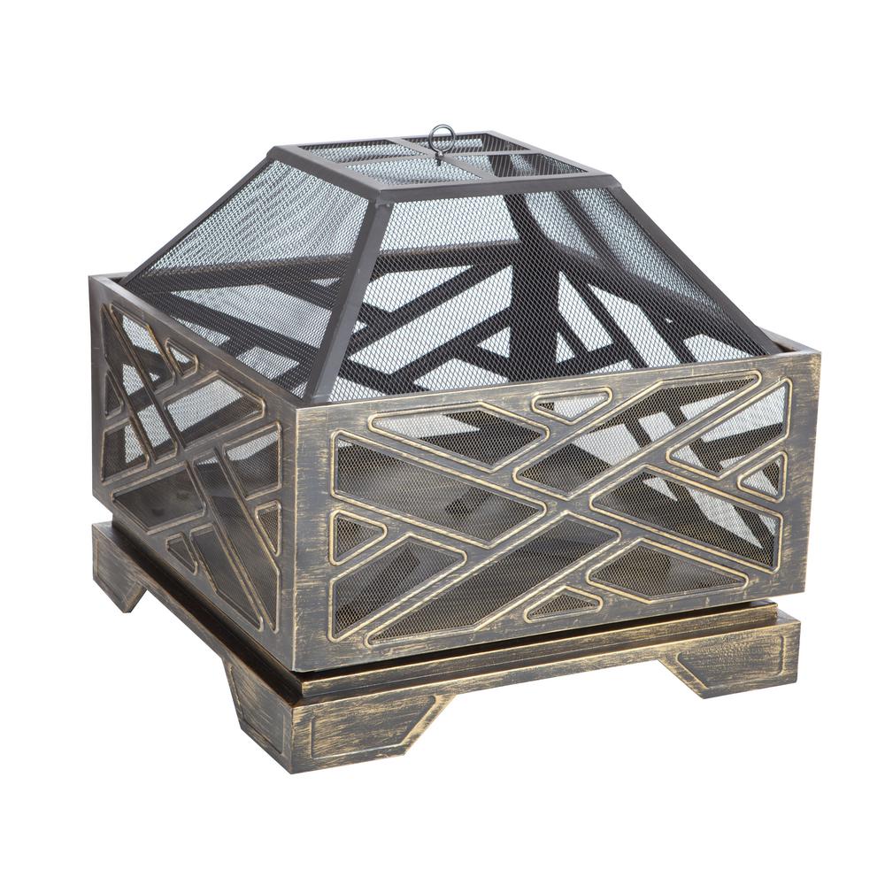 Fire Sense Catalano 26 In Square Steel Pit 62239 The Home Depot Square Steel Fire Pit