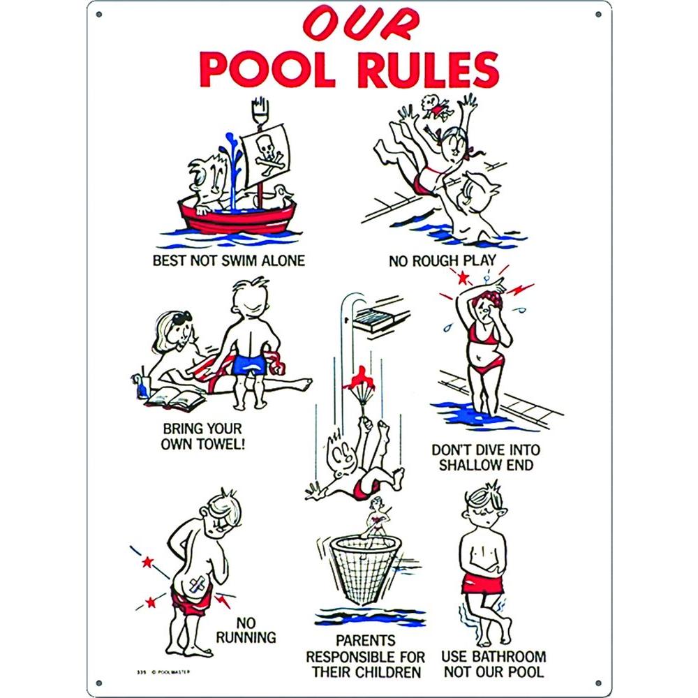 Poolmaster Our Pool Rules Sign41335 The Home Depot