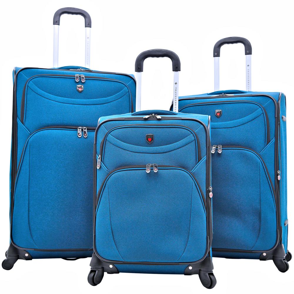 travelers club 3 piece luggage set