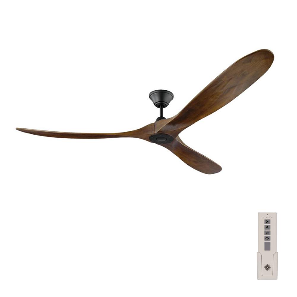 Indoor Outdoor Matte Black Ceiling Fan, Black Modern Ceiling Fan No Light
