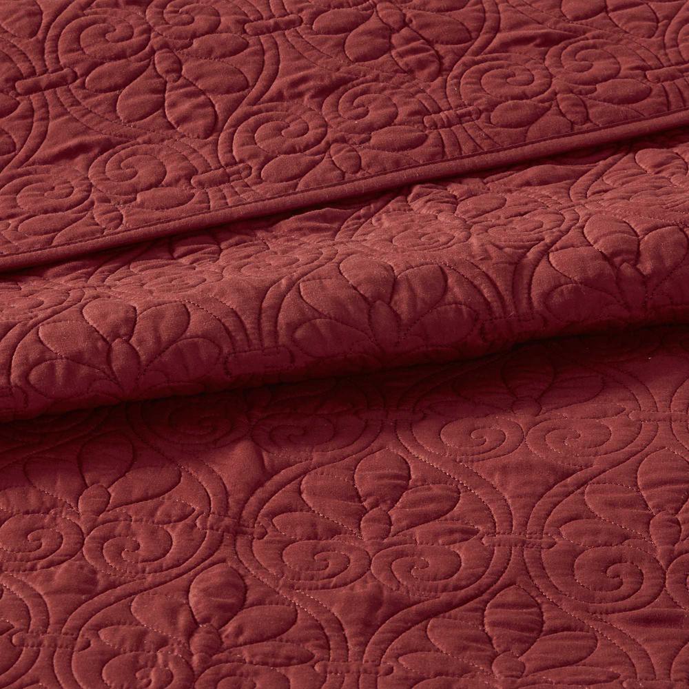 Madison Park Mansfield 3 Piece Red Full Queen Coverlet Set Mp13