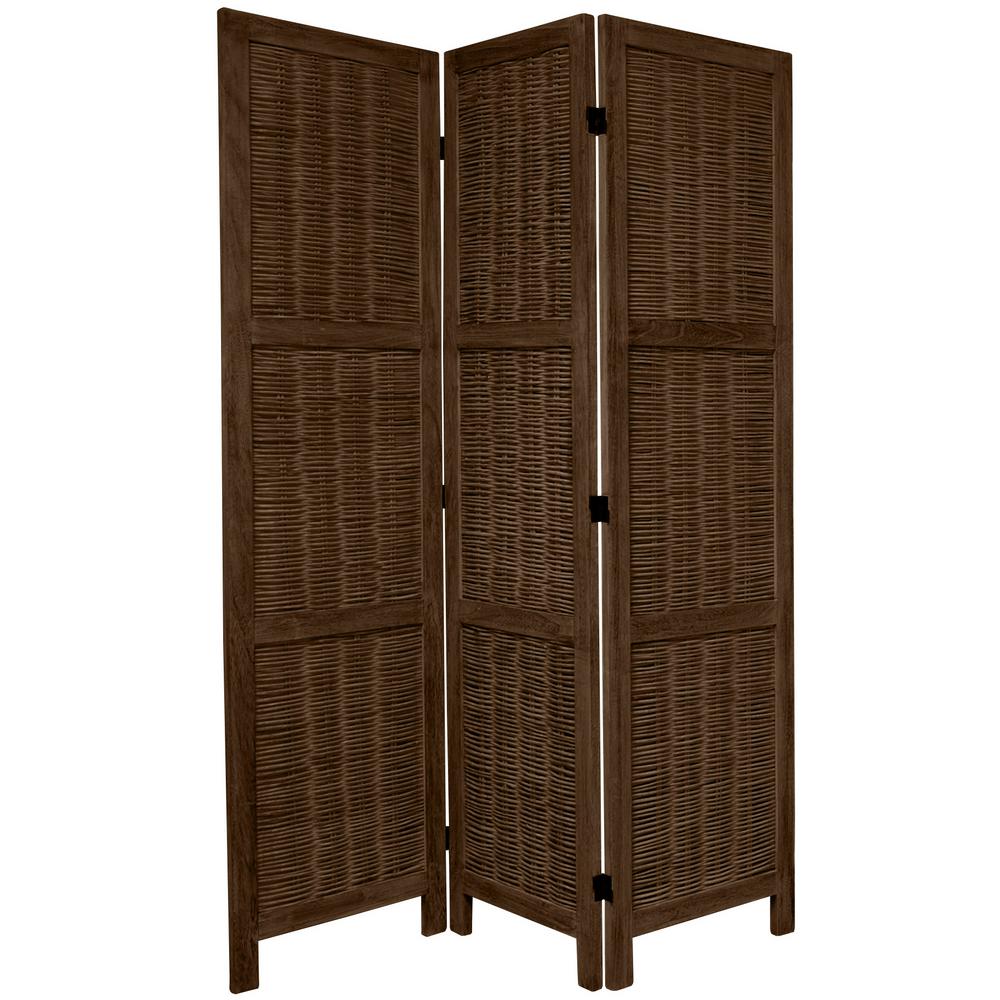 Oriental Furniture 6 Ft Burnt Brown Matchstick 3 Panel Room Divider Oriental Furniture 6 Ft Burnt Brown Matchstick 3 Panel Room Divider