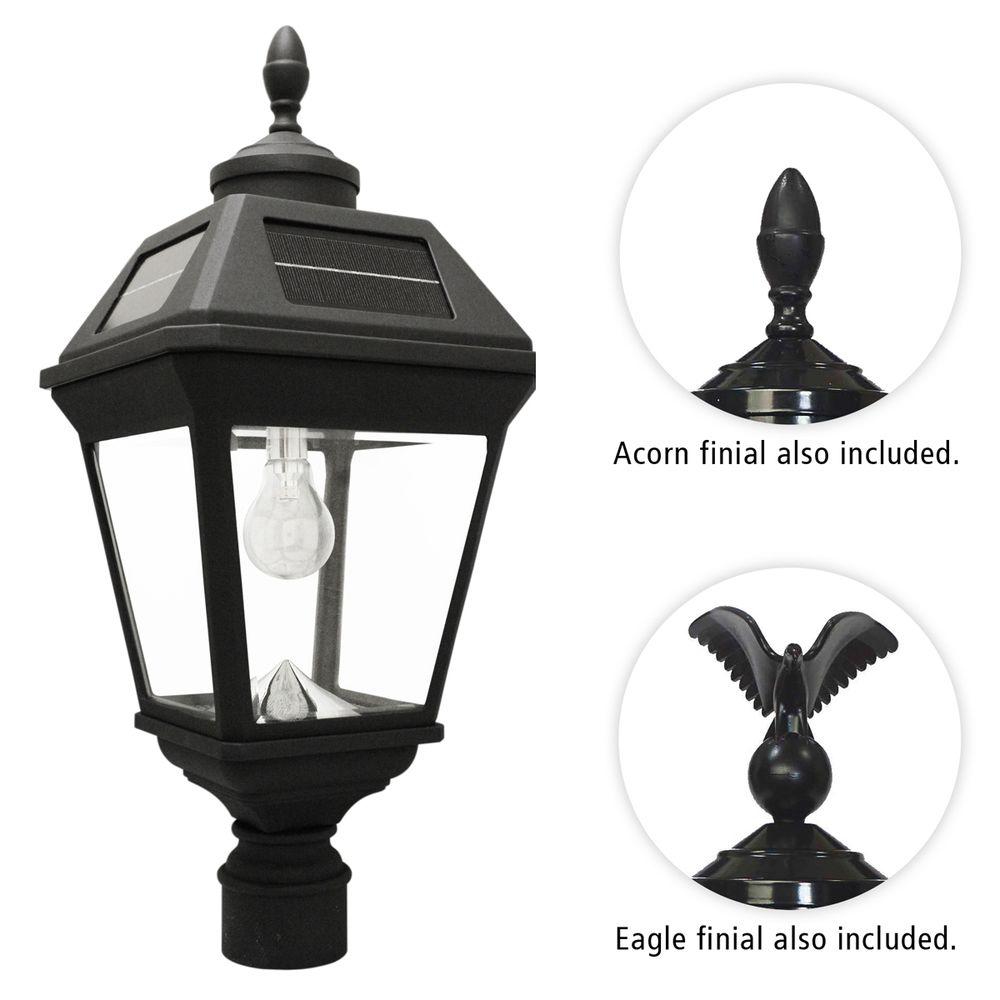 Gama Sonic Imperial Bulb 1 Light Black Led Outdoor Solar Post - Finials For Lamp Posts Gama Sonic Imperial Bulb 1 Light Black Led Outdoor Solar Post - Finials For Lamp Posts