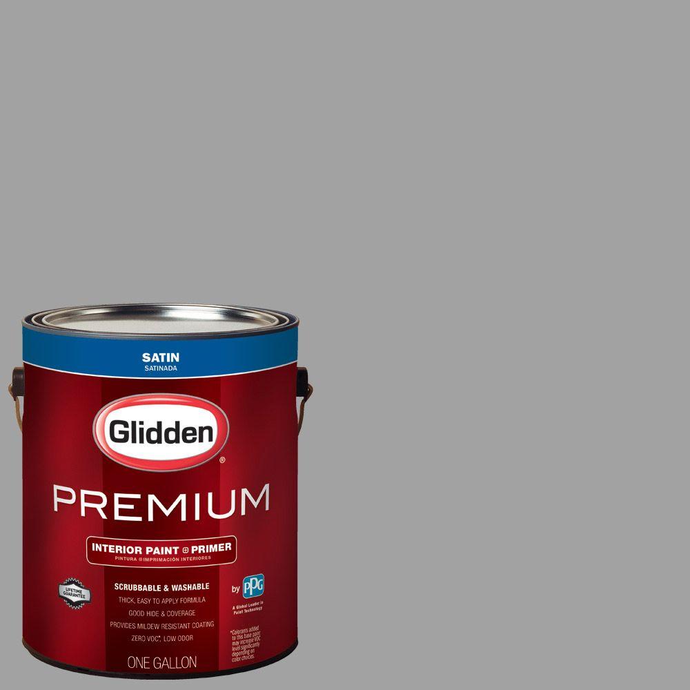 Glidden Premium 1 Gal Hdgcn63 Granite Grey Satin Interior Paint Hdgcn63 Granite Grey Satin Interior Paint With Primer