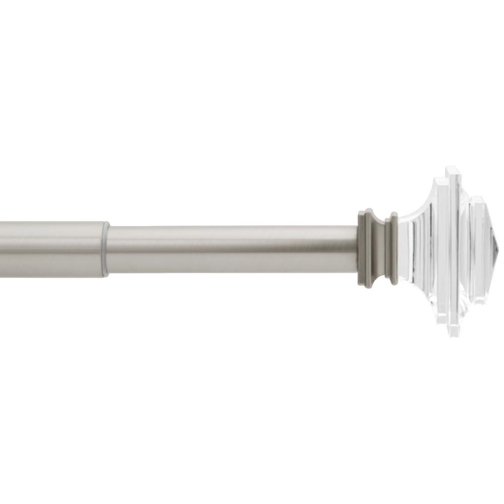 StyleWell 36 in. 66 in. Telescoping 3/4 in. Crystal Square Finial
