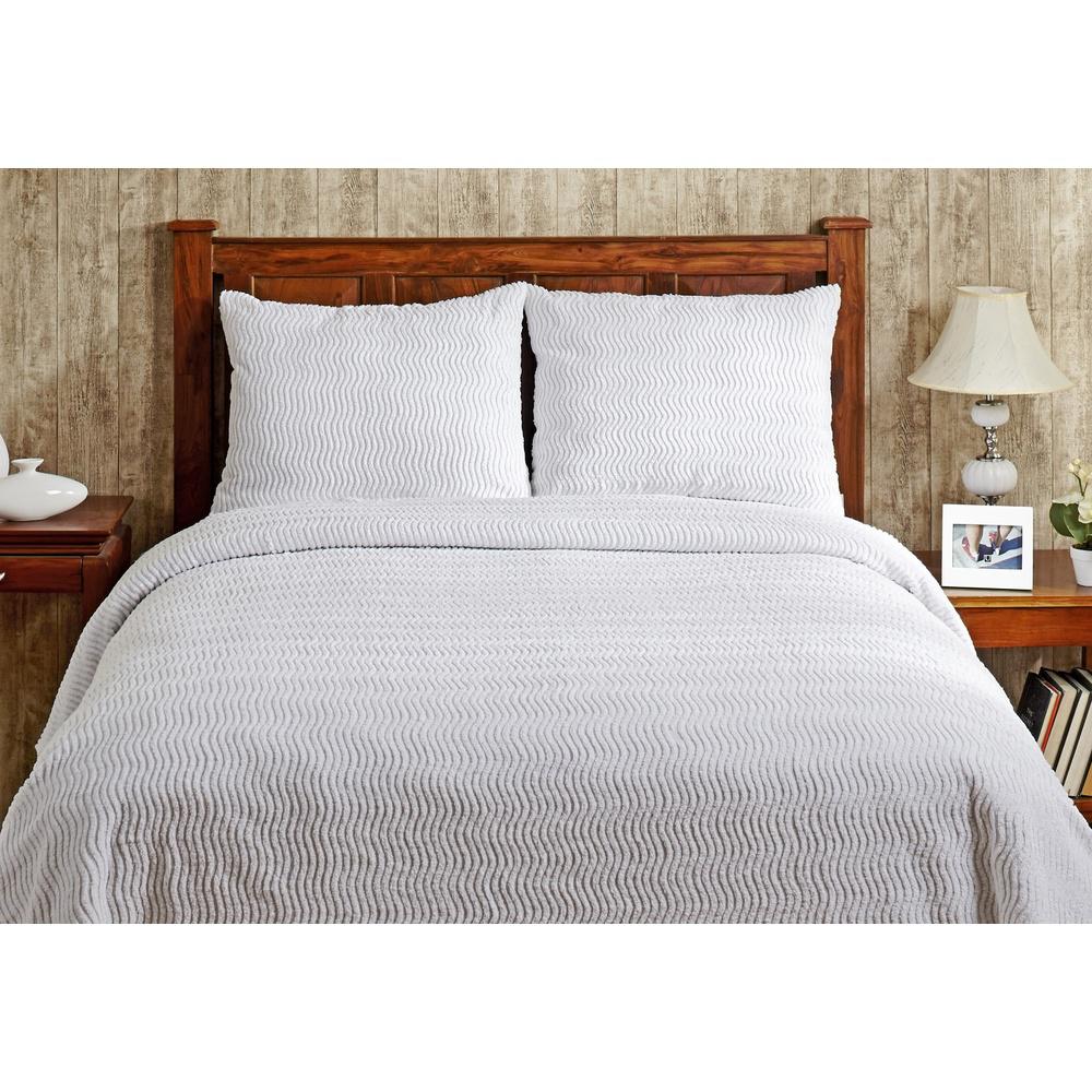 Better Trends Natick Chenille 1Piece White Full BedspreadSSBSNADOWH The Home Depot