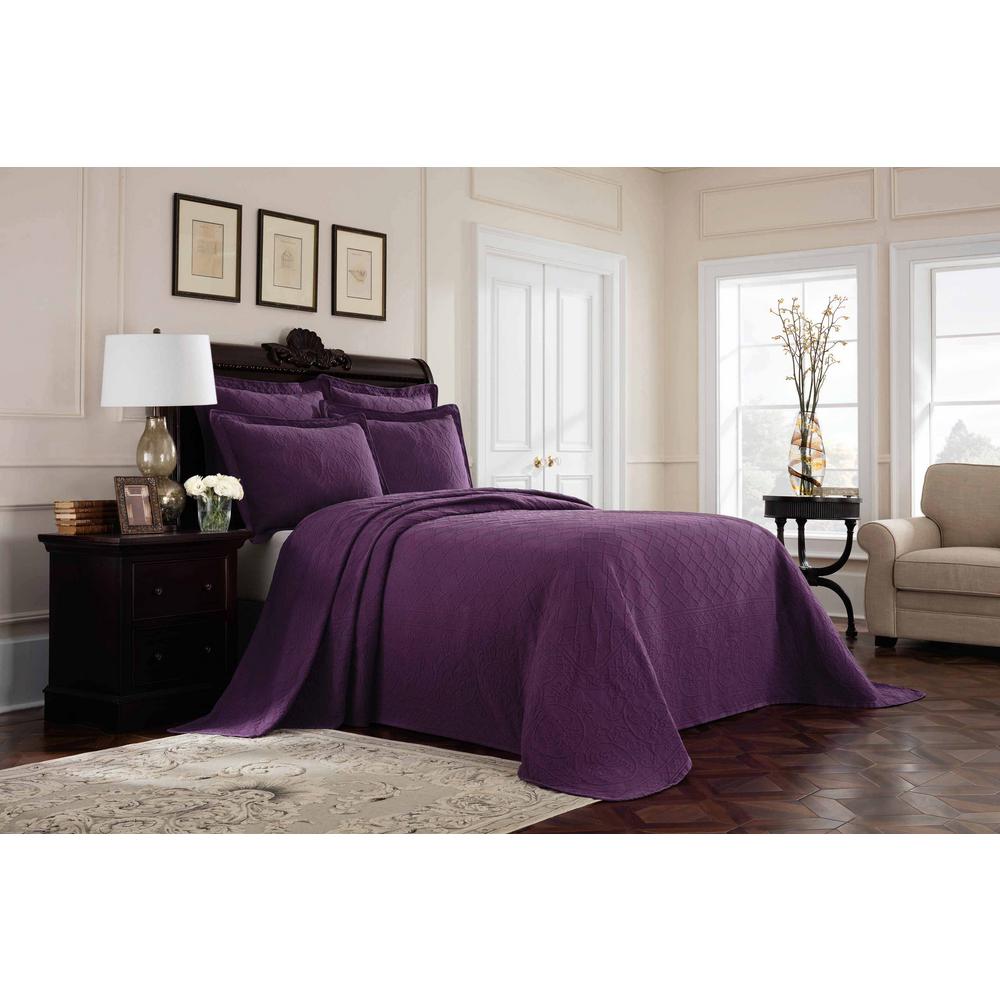 Royal Heritage Home Williamsburg Richmond Purple Full Bedspread 048975018866 The Home Depot