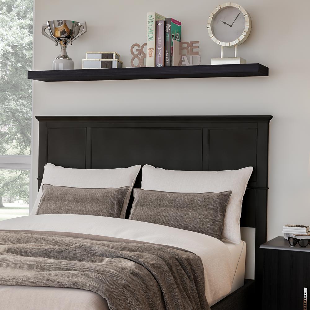 black headboard with lights