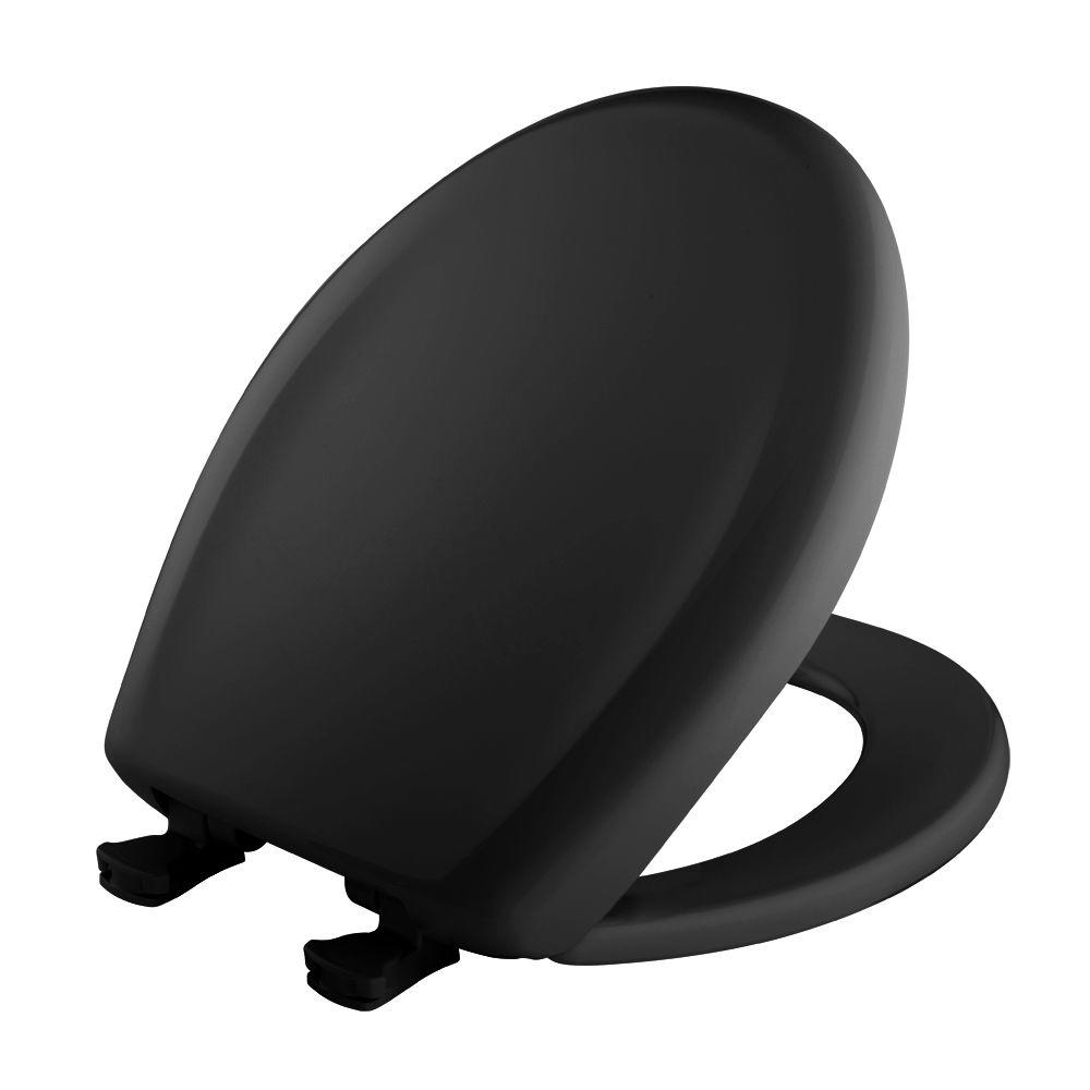 BEMIS Round Closed Front Toilet Seat in Black-200SLOWT 047 - The Home Depot