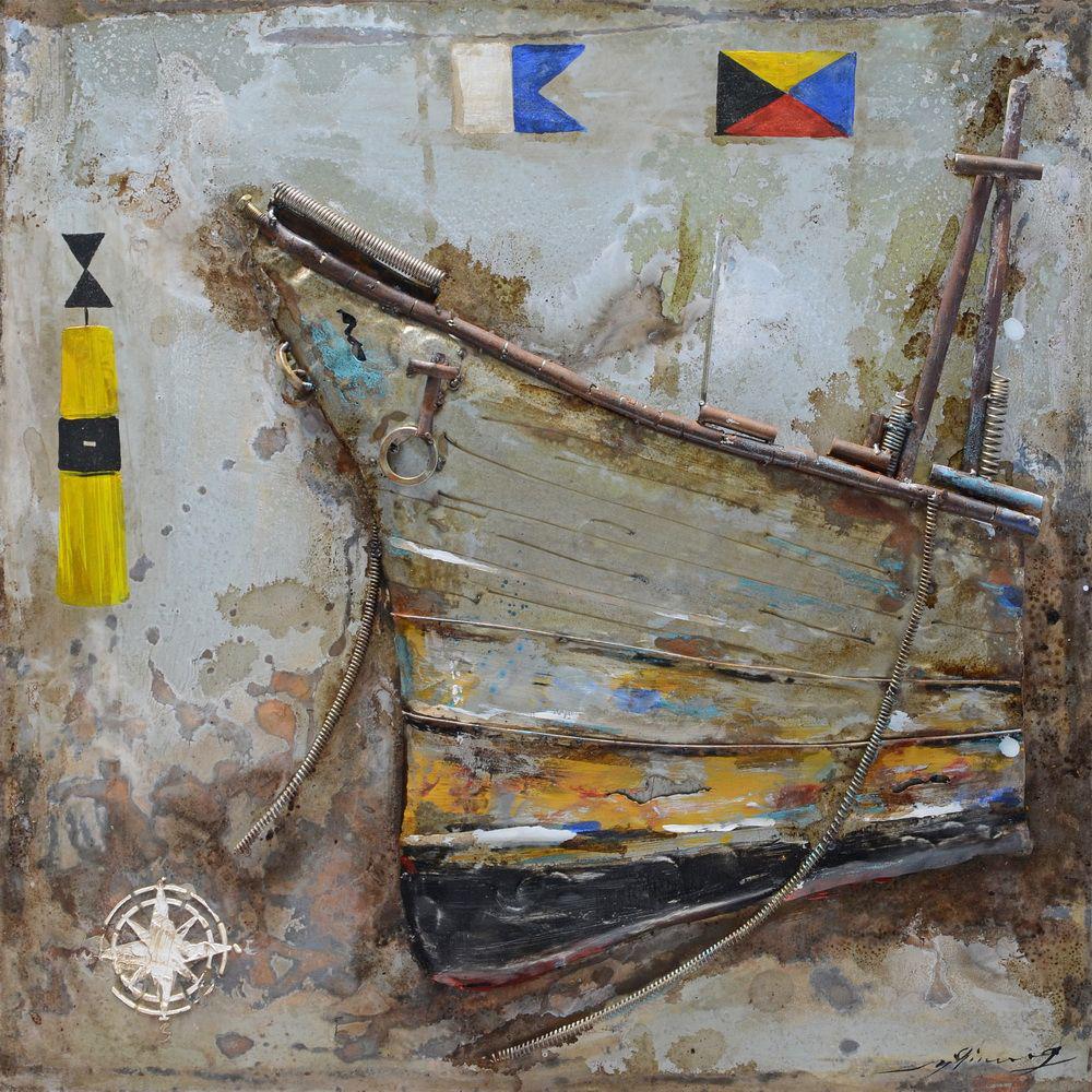 The Urban Port Antiqued Ship Rusty Color Metal Art Wall Decor C212 The Urban Port Antiqued Ship Rusty Color Metal Art Wall Decor