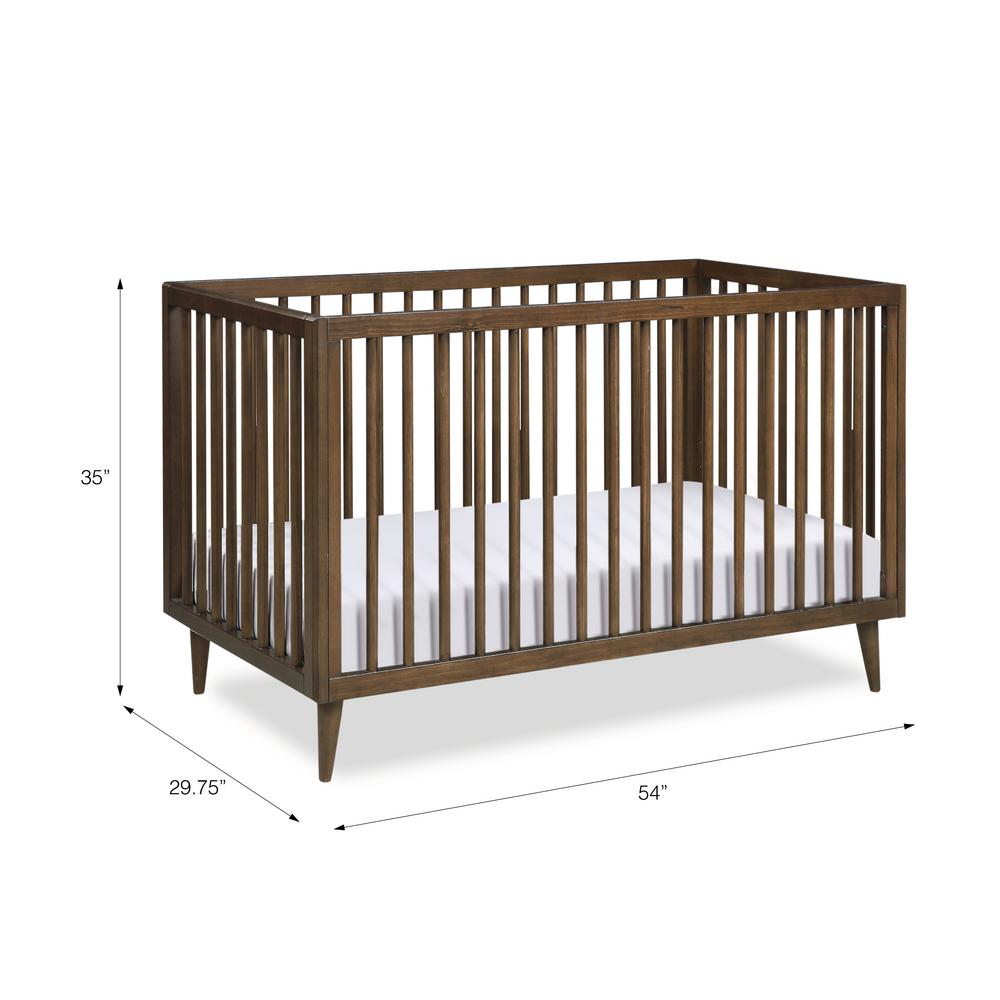 Novogratz Harper Walnut 3 In 1 Convertible Baby Crib For Nursery