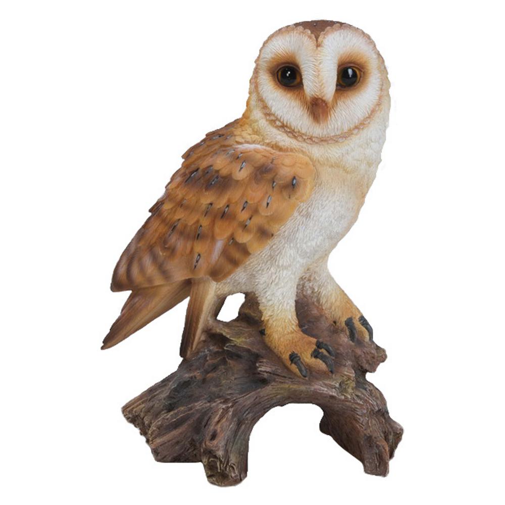 Hi Line Gift Small Barn Owl On Stump Statue 87767 E The Home Depot