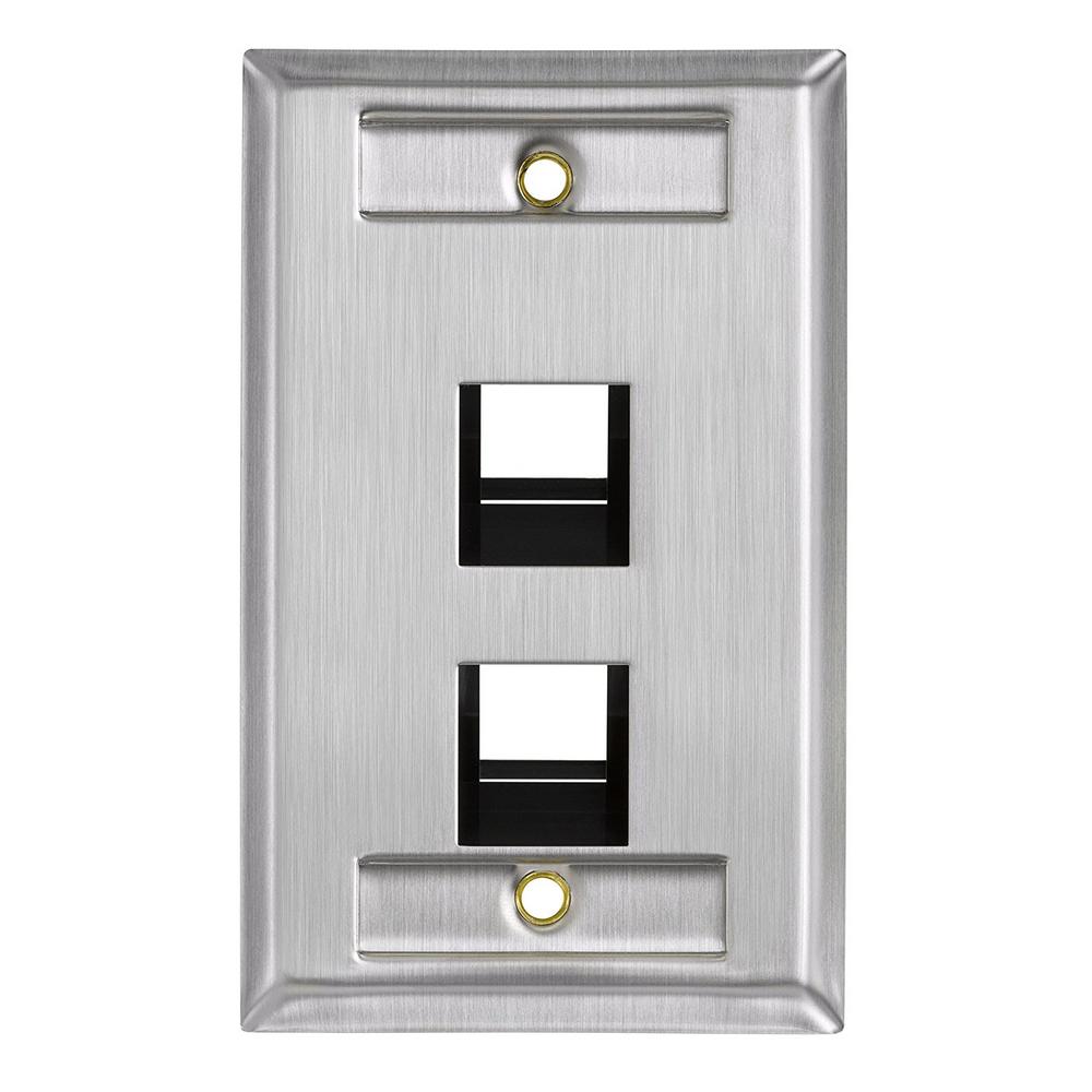 Leviton 1Gang QuickPort Standard Size 2Port Angled Wallplate with ID