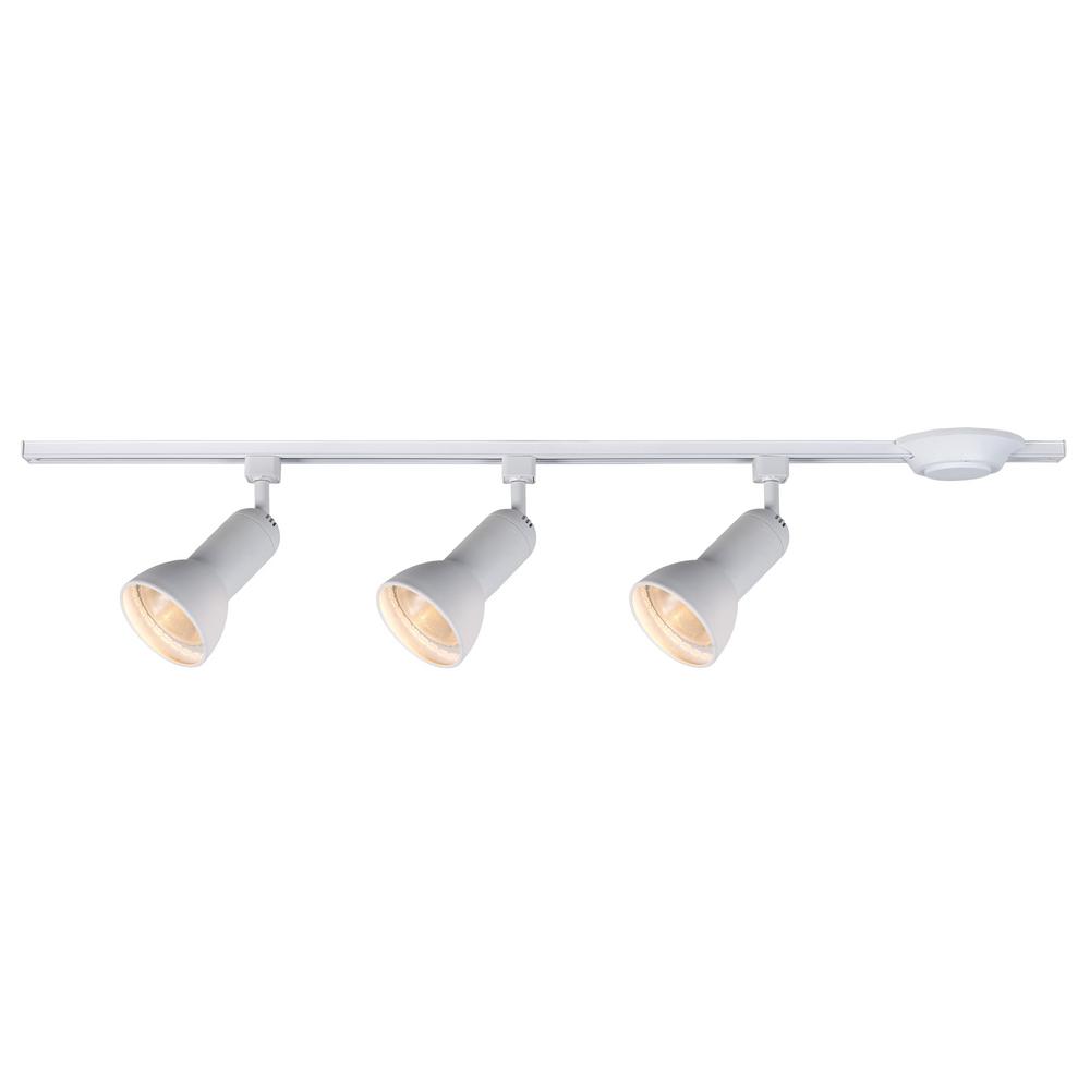 Hampton Bay 3 Light 44 In White R30 Par30 Large Step Linear Track Hampton Bay 3 Light 44 In White R30