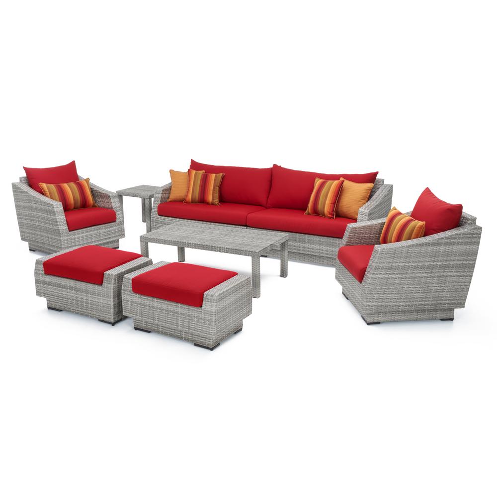 Rst Brands Cannes 8 Piece All Weather Wicker Patio Sofa And Club Rst Brands Cannes 8 Piece All Weather Wicker Patio Sofa And Club Chair Conversation