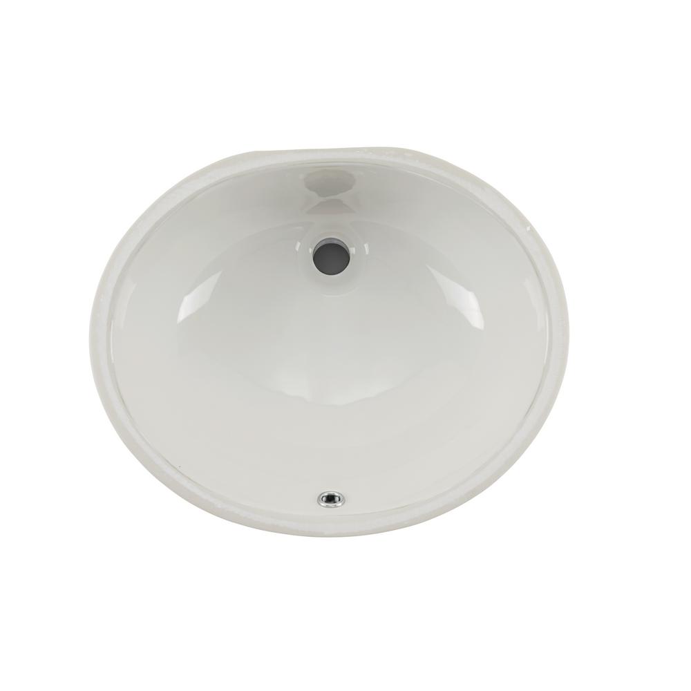 Glacier Bay Oval Undermounted Bathroom Sink in White14028W The