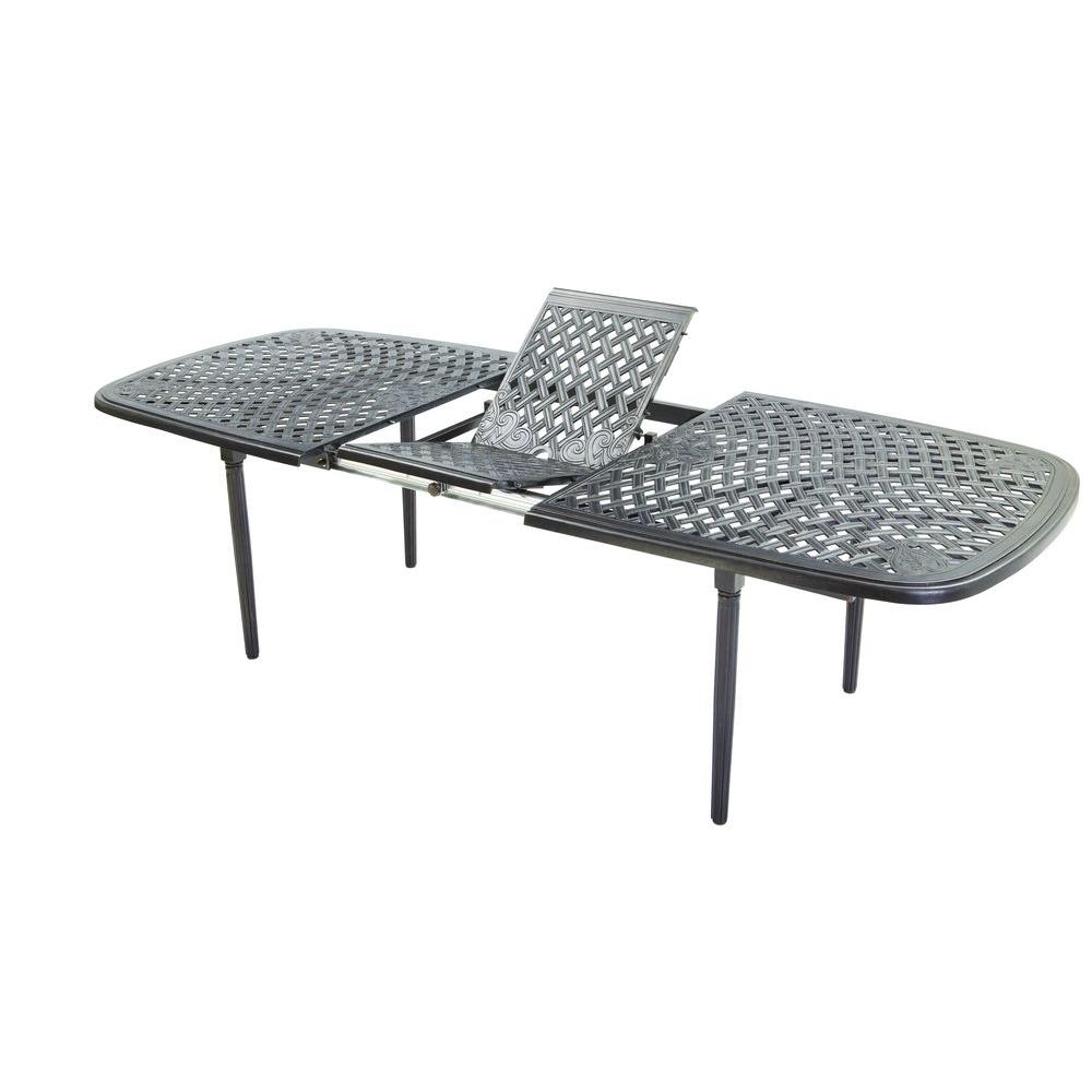 Arlington House Glenbrook Black 42 in. Round Mesh Patio Dining ...