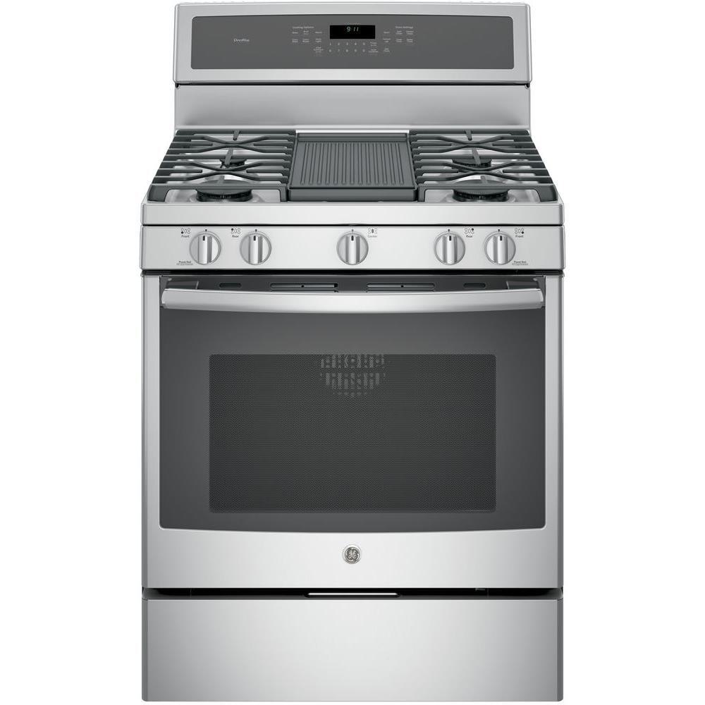 Ge Profile 30 In 5 6 Cu Ft Smart Gas Range With Self Cleaning Gas Range With Self Cleaning Convection