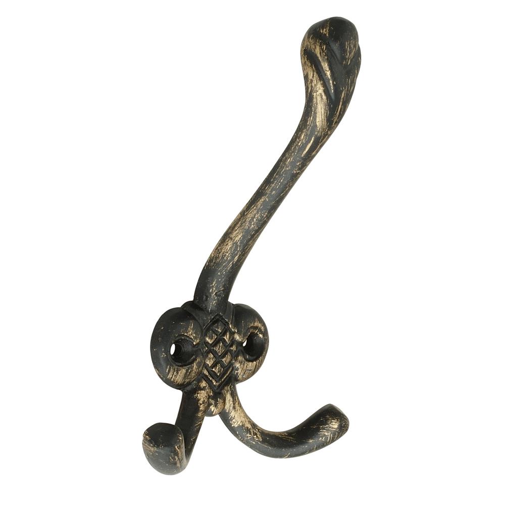 Richelieu Hardware Nystrom Wrought Iron Antique Square Base Double Hook ...