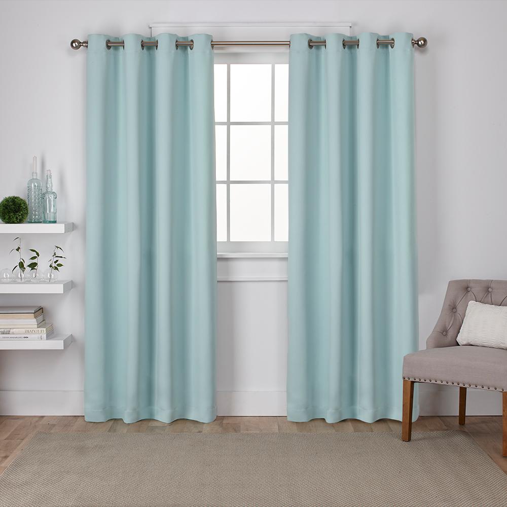 Sateen 52 in. W x 84 in. L Woven Blackout Grommet Top Curtain Panel in