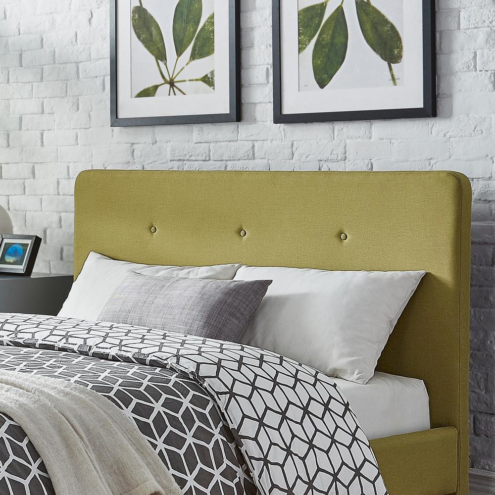 HomeSullivan Veronica Mid Century Chartreuse King Headboard 