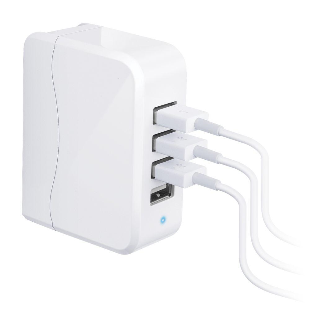 Merkury Innovations Quatro 25-Watt 4-Port USB Charger, White-MI-TC104 ...