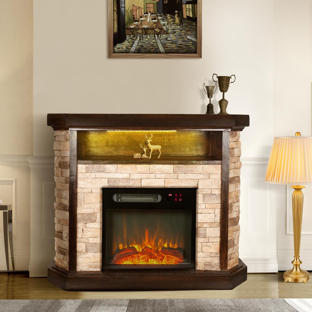FESTIVITY 40 in. Freestanding Electric Fireplace in TanFFP20162 The Home Depot