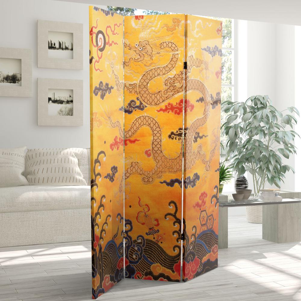 Oriental Furniture Dragon 6 ft. Printed 3Panel Room DividerCAN